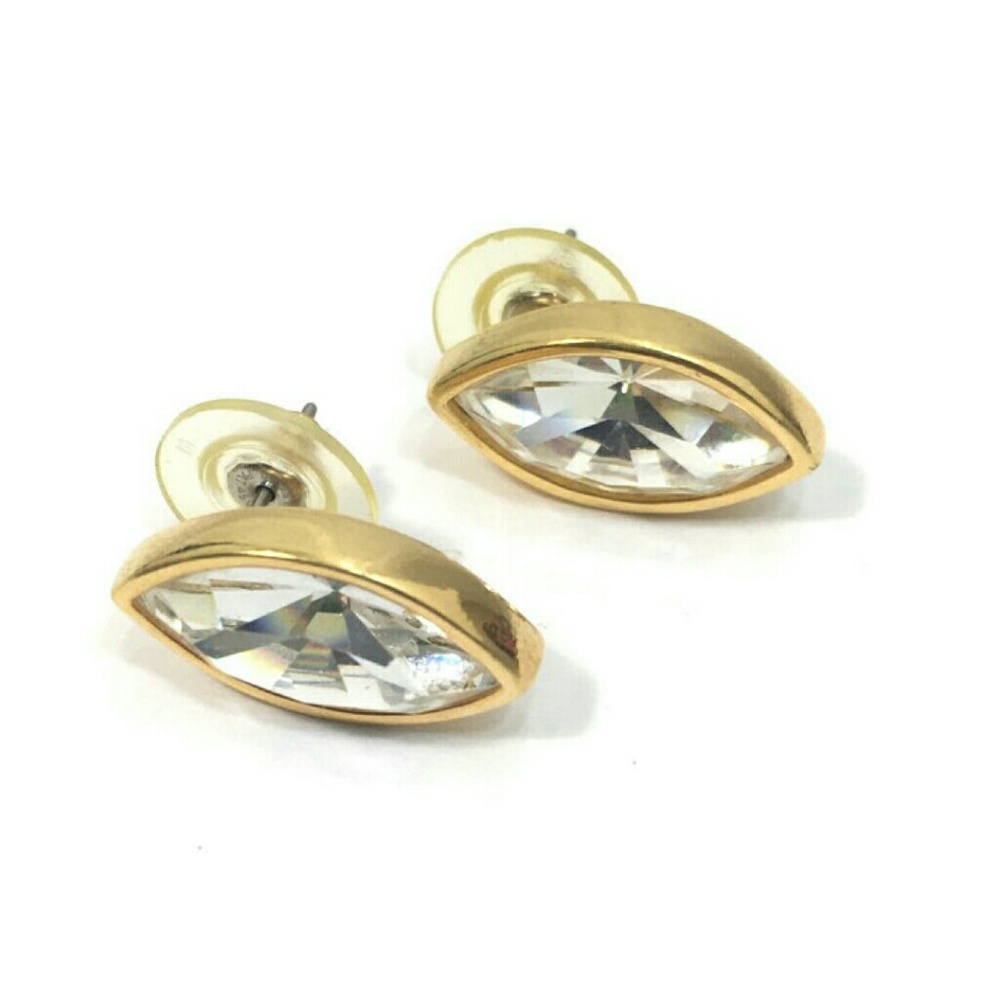 Crystal Vintage Earrings Sparkle Big Post Bling